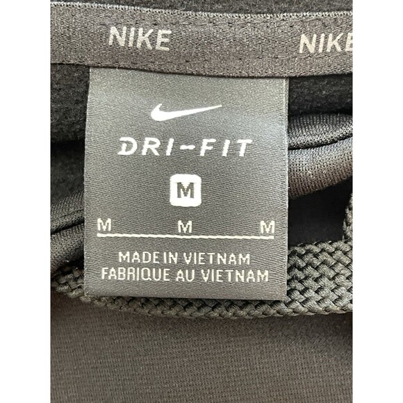 SOLD- Nike Dri-Fit Black Hoodie Sweatshirt Men’s  M Swoosh Logo Fleece Pullover - Picture 11 of 12